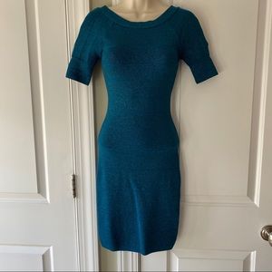 Bebe turquoise blue sparkle bandage dress